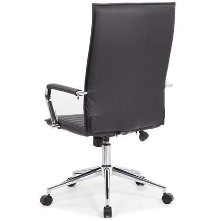 Officesource Ridge Collection Executive High Back Task Chair w/Chrome Frame and Ribbed Back 05RG2QHAVBK